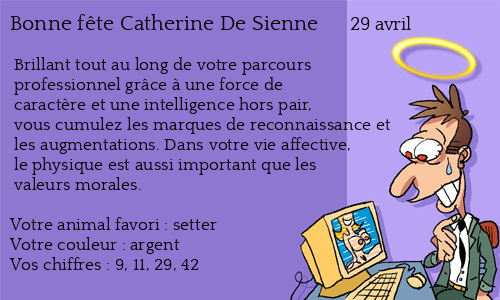 Carte bonne fête Catherine De Sienne